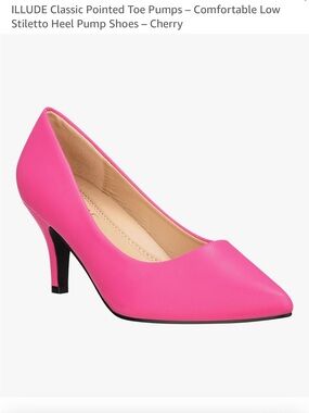 Pink Pointed Toe Low Stiletto Pumps